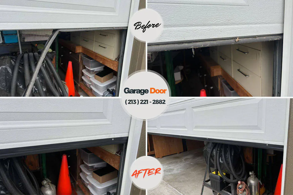 Before and after: garage door repair Lompoc, CA